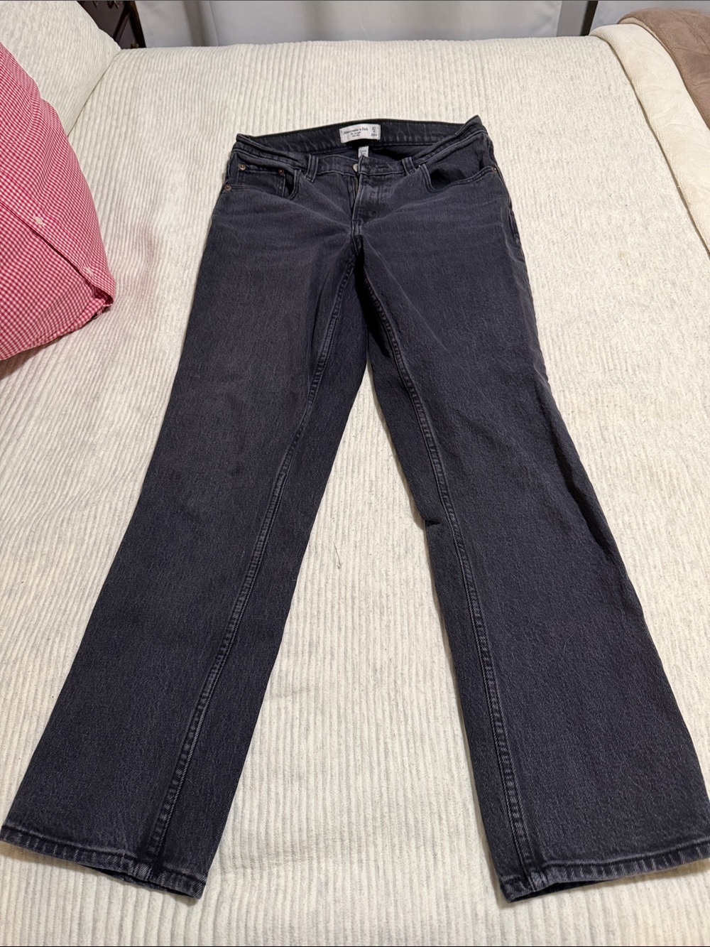 Women's Black mid rise Straight-Leg Jeans curve love